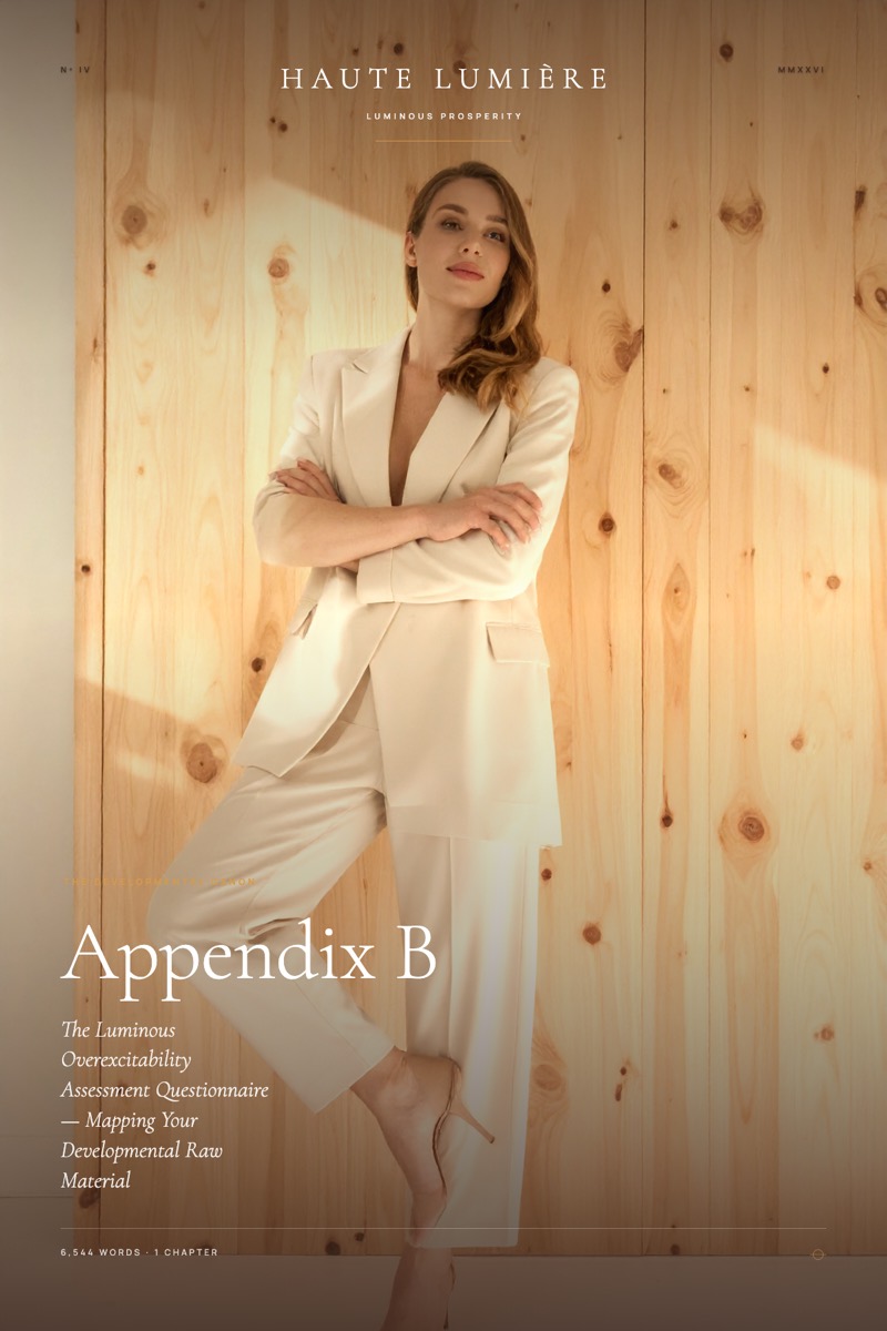 Appendix B: The Luminous Overexcitability Assessment Questionnaire™ — Mapping Your Developmental Raw Material — the jacket