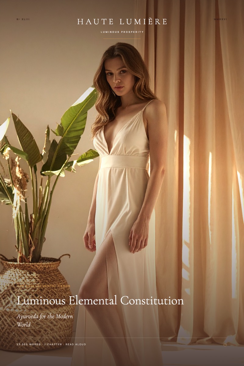 Luminous Elemental Constitution™: Ayurveda for the Modern World — the jacket