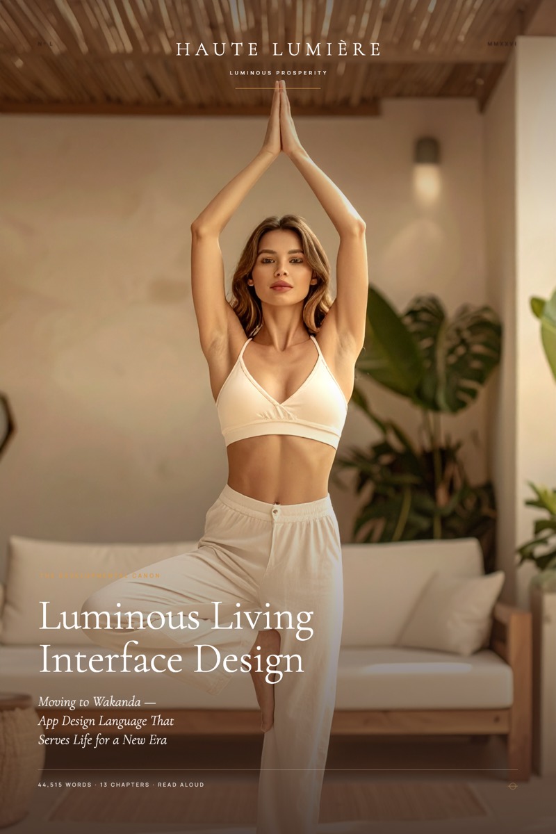 Luminous Living Interface Design™: Moving to Wakanda — App Design Language That Serves Life for a New Era — the jacket
