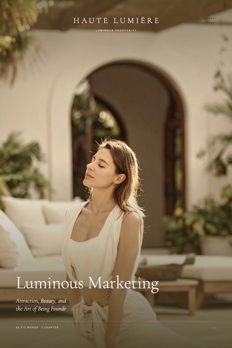 Luminous Marketing: Attraction, Beauty, and the Art of Being Foundr — the jacket