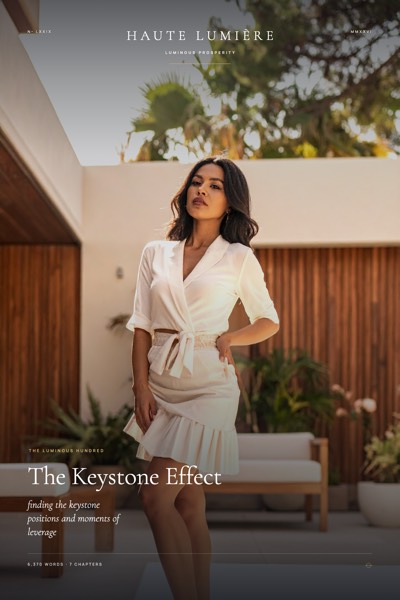 The Keystone Effect — finding the keystone positions and moments of leverage — the jacket