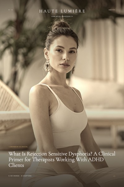 What Is Rejection Sensitive Dysphoria? A Clinical Primer for Therapists Working With ADHD Clients — the jacket
