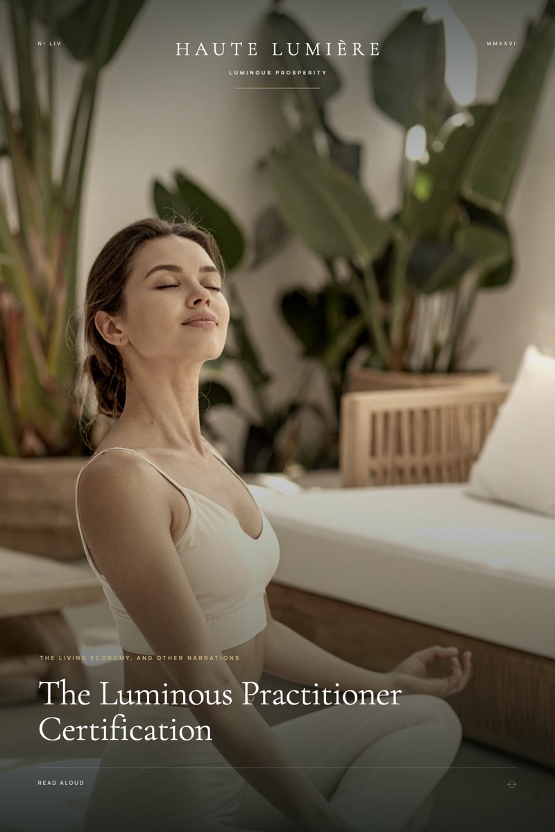 The Luminous Practitioner Certification — the jacket